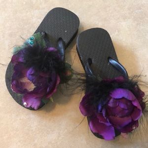You to fully decorated toddler flip-flops